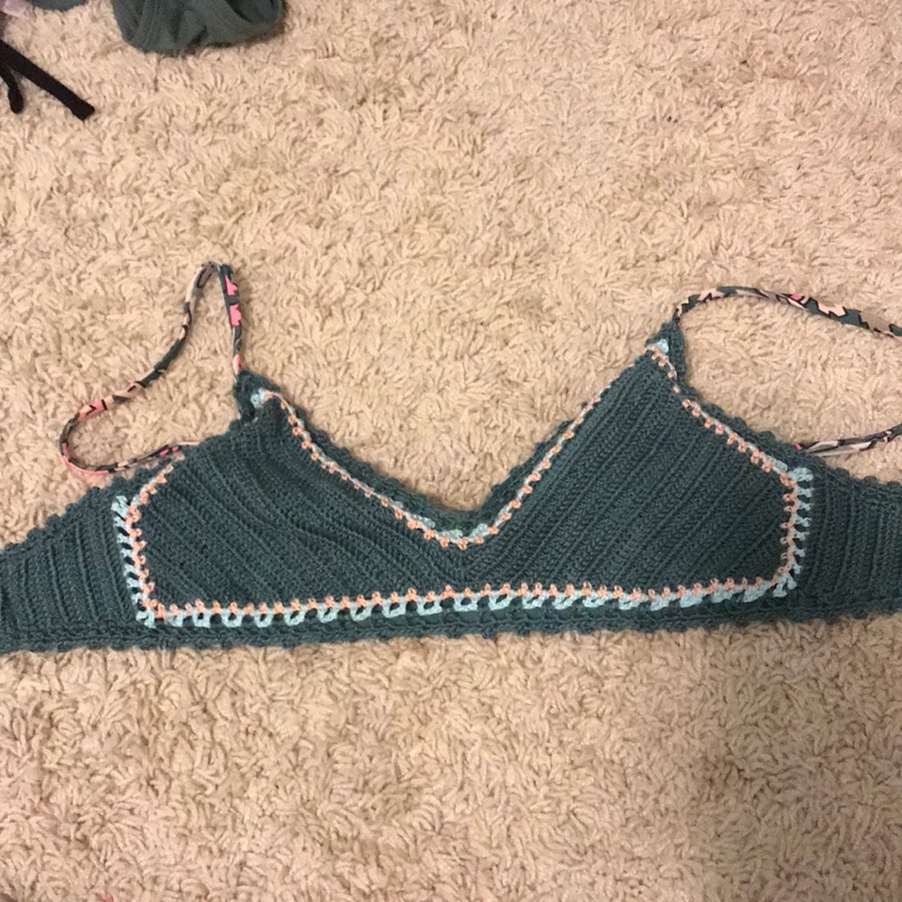 Green crochet bikini